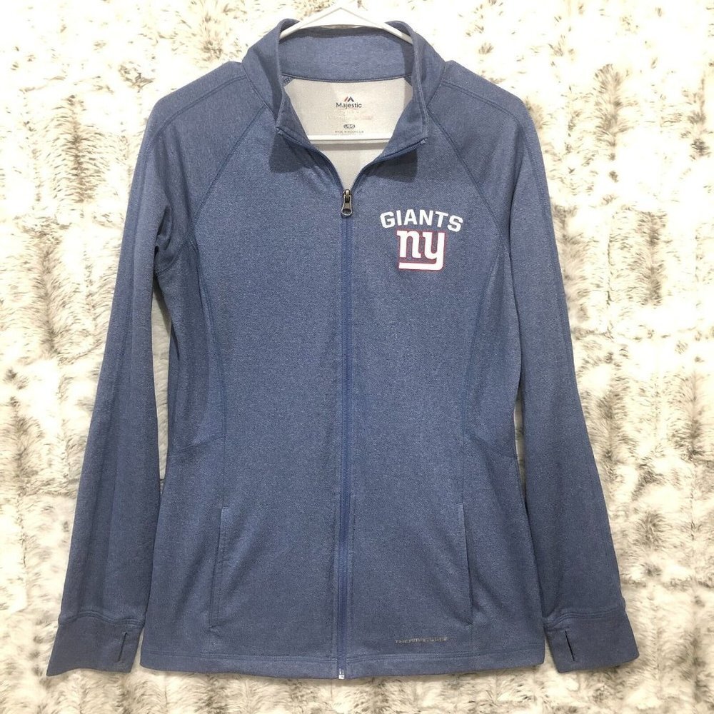 WOMEN'S SIZE L MAJESTIC NEW YORK GIANTS SYNTHETIC THERMA BASE JACKET Thumb Holes